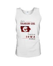 COLORADO GIRL LIVING IN IOWA WORLD Unisex Tank thumbnail