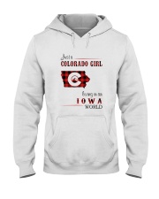 COLORADO GIRL LIVING IN IOWA WORLD Hooded Sweatshirt thumbnail