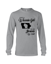 JUST A WISCONSIN GIRL IN AN IOWA WORLD Long Sleeve Tee thumbnail