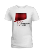 Connecticut Roots Red Pattern Ladies T-Shirt tile