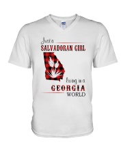 SALVADORAN GIRL LIVING IN GEORGIA WORLD V-Neck T-Shirt thumbnail