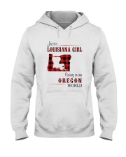 LOUISIANA GIRL LIVING IN OREGON WORLD Hooded Sweatshirt tile