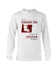 LOUISIANA GIRL LIVING IN OREGON WORLD Long Sleeve Tee tile