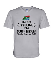 I'M NOT YELLING I'M SOUTH AFRICAN V-Neck T-Shirt tile
