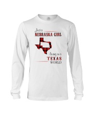 NEBRASKA GIRL LIVING IN TEXAS WORLD Long Sleeve Tee thumbnail