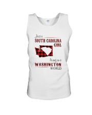 SOUTH CAROLINA GIRL LIVING IN WASHINGTON WORLD Unisex Tank thumbnail
