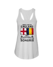 LIVE IN ENGLAND BEGAN IN ROMANIA Ladies Flowy Tank tile