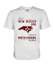 NEW MEXICO GIRL LIVING IN NORTH CAROLINA WORLD V-Neck T-Shirt thumbnail
