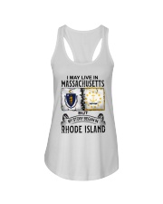 LIVE IN MASSACHUSETTS BEGAN IN RHODE ISLAND Ladies Flowy Tank tile
