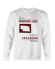 NEBRASKA GIRL LIVING IN COLORADO WORLD Crewneck Sweatshirt thumbnail