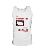 NEBRASKA GIRL LIVING IN COLORADO WORLD Unisex Tank thumbnail