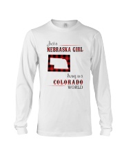 NEBRASKA GIRL LIVING IN COLORADO WORLD Long Sleeve Tee thumbnail