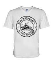 Mississippi A Long Time Ago Circle V-Neck T-Shirt tile