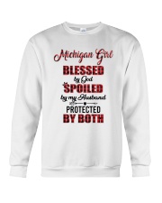 Michigan Girl Blessed By God Crewneck Sweatshirt tile