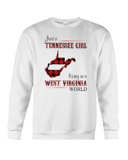 TENNESSEE GIRL LIVING IN WEST VIRGINIA WORLD Crewneck Sweatshirt thumbnail