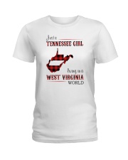 TENNESSEE GIRL LIVING IN WEST VIRGINIA WORLD Ladies T-Shirt thumbnail