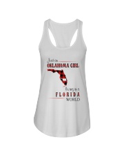 OKLAHOMA GIRL LIVING IN FLORIDA WORLD Ladies Flowy Tank tile