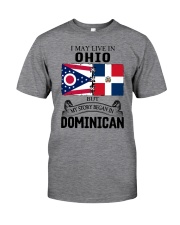 LIVE IN OHIO BEGAN IN DOMINICAN ROOT WOMEN Classic T-Shirt front