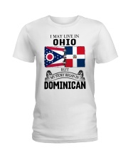 LIVE IN OHIO BEGAN IN DOMINICAN ROOT WOMEN Ladies T-Shirt thumbnail
