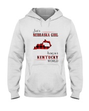 NEBRASKA GIRL LIVING IN KENTUCKY WORLD Hooded Sweatshirt tile