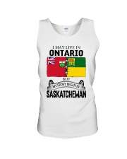 LIVE IN ONTARIO BEGAN IN SASKATCHEWAN ROOT WOMEN Unisex Tank thumbnail