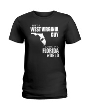 JUST A WV GUY LIVING IN FLORIDA WORLD Ladies T-Shirt thumbnail