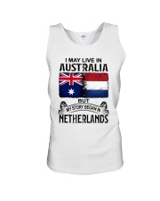 LIVE IN AUSTRALIA BEGAN IN NETHERLANDS Unisex Tank tile