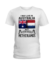 LIVE IN AUSTRALIA BEGAN IN NETHERLANDS Ladies T-Shirt tile