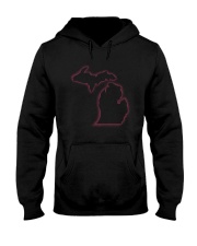 Michigan Map Light Hooded Sweatshirt front