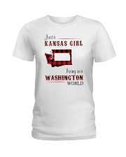 KANSAS GIRL LIVING IN WASHINGTON WORLD Ladies T-Shirt thumbnail