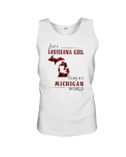 LOUISIANA GIRL LIVING IN MICHIGAN WORLD Unisex Tank thumbnail