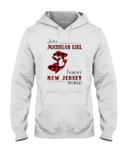 MICHIGAN GIRL LIVING IN JERSEY WORLD Hooded Sweatshirt thumbnail