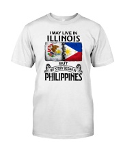 LIVE IN ILLINOIS BEGAN IN PHILIPPINES Classic T-Shirt tile