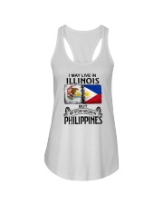 LIVE IN ILLINOIS BEGAN IN PHILIPPINES Ladies Flowy Tank tile