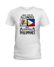 LIVE IN ILLINOIS BEGAN IN PHILIPPINES Ladies T-Shirt tile