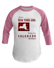 NEW YORK GIRL LIVING IN COLORADO WORLD Baseball Tee thumbnail