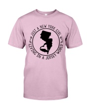 NEW YORK GIRL LIVING IN JERSEY WORLD Classic T-Shirt thumbnail