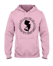 NEW YORK GIRL LIVING IN JERSEY WORLD Hooded Sweatshirt front