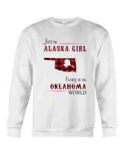 ALASKA GIRL LIVING IN OKLAHOMA WORLD Crewneck Sweatshirt thumbnail