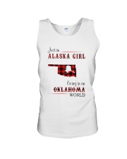 ALASKA GIRL LIVING IN OKLAHOMA WORLD Unisex Tank thumbnail