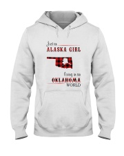 ALASKA GIRL LIVING IN OKLAHOMA WORLD Hooded Sweatshirt thumbnail