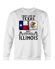 LIVE IN TEXAS BEGAN IN ILLINOIS Crewneck Sweatshirt tile