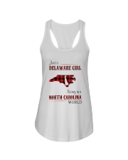 DELAWARE GIRL LIVING IN NORTH CAROLINA WORLD Ladies Flowy Tank thumbnail