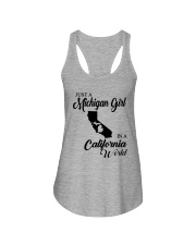 JUST A MICHIGAN GIRL IN A CALIFORNIA WORLD Ladies Flowy Tank thumbnail