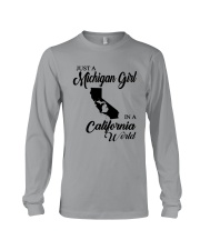 JUST A MICHIGAN GIRL IN A CALIFORNIA WORLD Long Sleeve Tee thumbnail