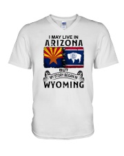 LIVE IN ARIZONA BEGAN IN WYOMING V-Neck T-Shirt thumbnail
