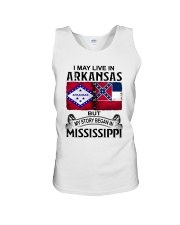 LIVE IN ARKANSAS BEGAN IN MISSISSIPPI Unisex Tank tile