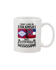 LIVE IN ARKANSAS BEGAN IN MISSISSIPPI Mug tile