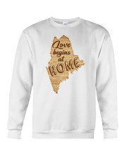Maine Love Begins At Home Crewneck Sweatshirt tile