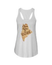 Maine Love Begins At Home Ladies Flowy Tank tile